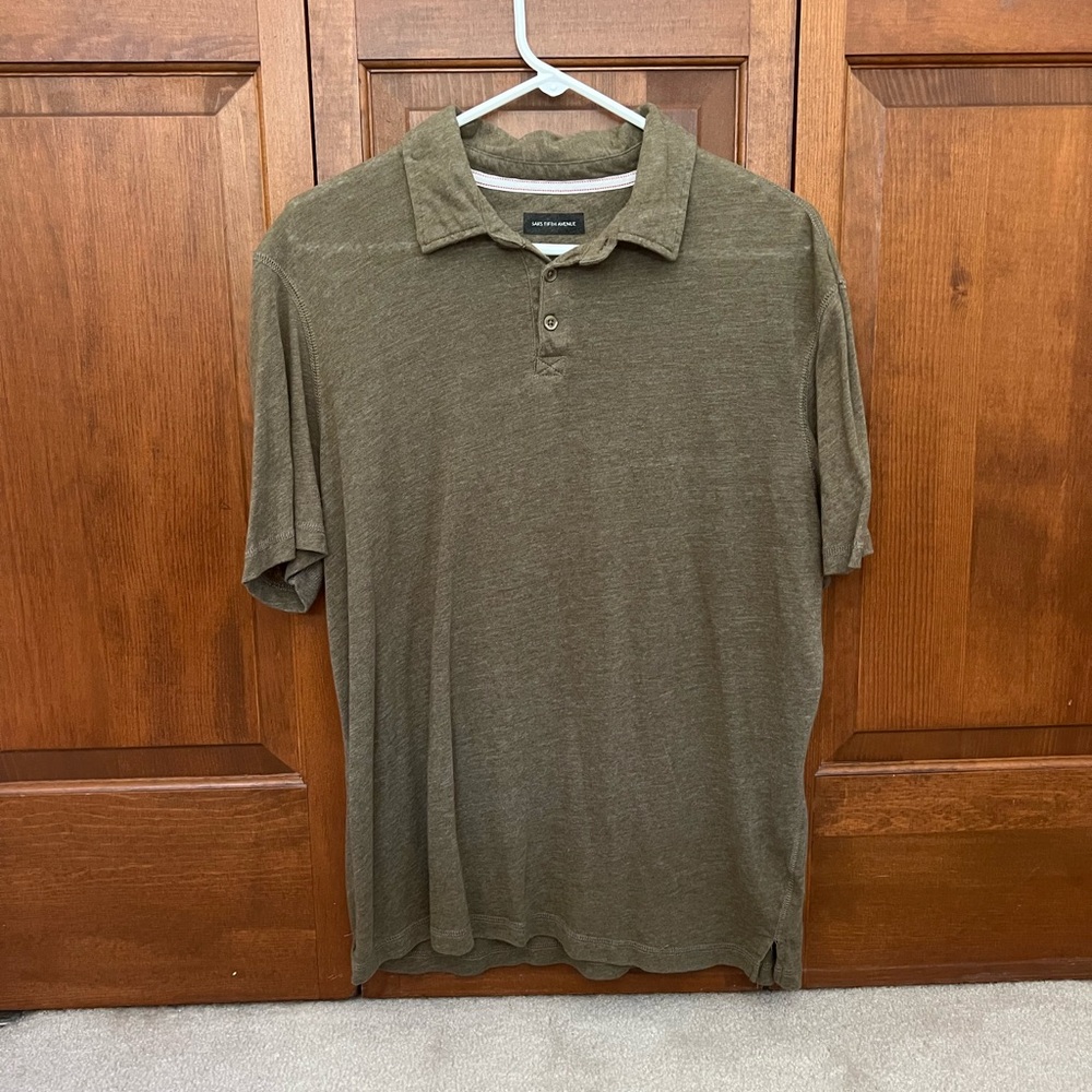 Saks Fifth Avenue Green Polo Shirt